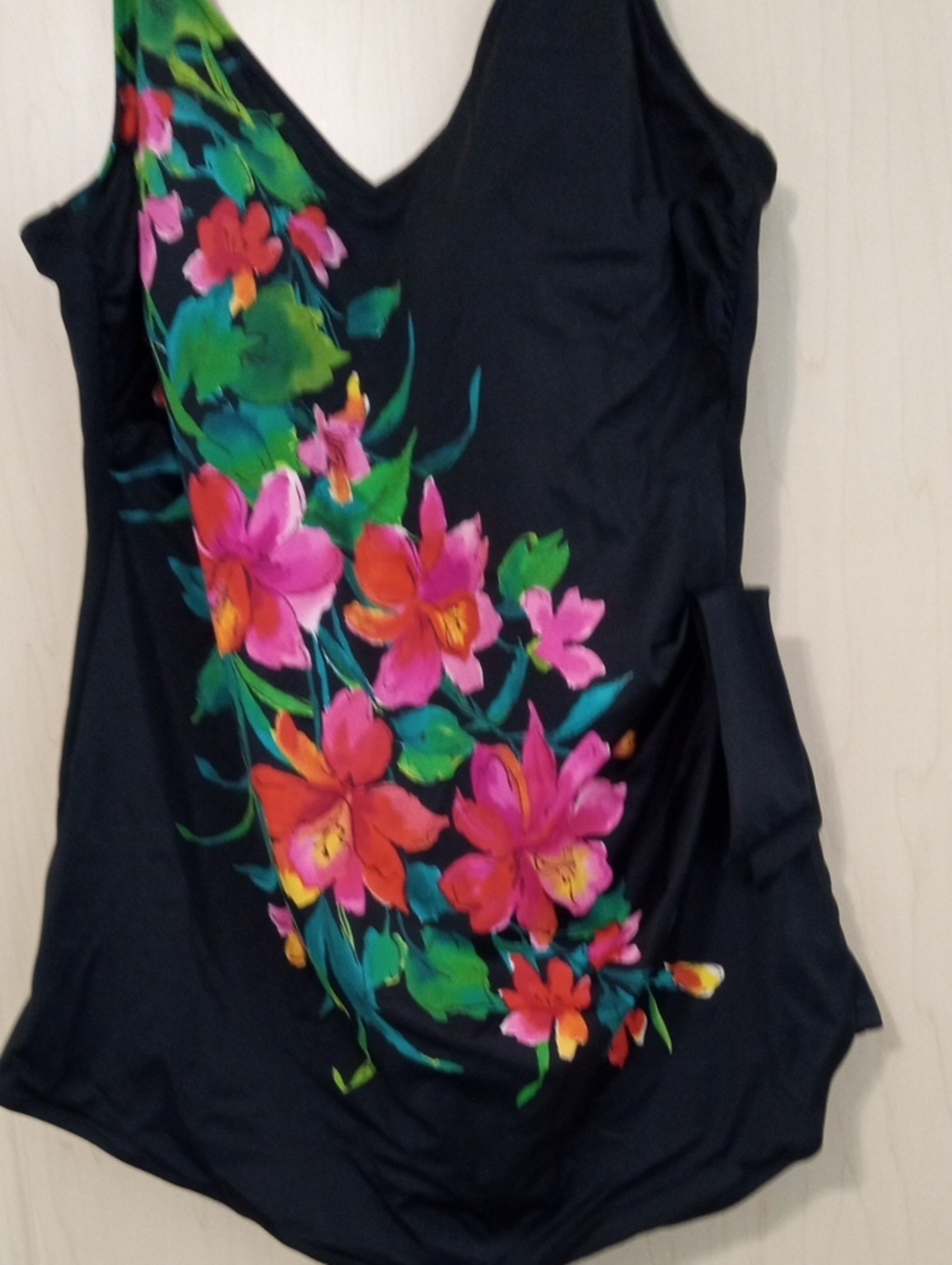 Catalina Black Floral Swimsuit with Bright Bouquet